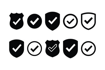 Identity protection badge silhouette icon