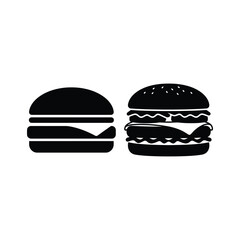 Burger fast food silhouette icon