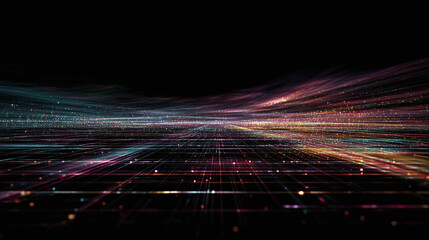 A mesmerizing digital landscape of interconnected data streams, evoking a sense of technological advancement and global connection.