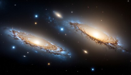 Cosmic Dance Two Galaxies in Interstellar Embrace