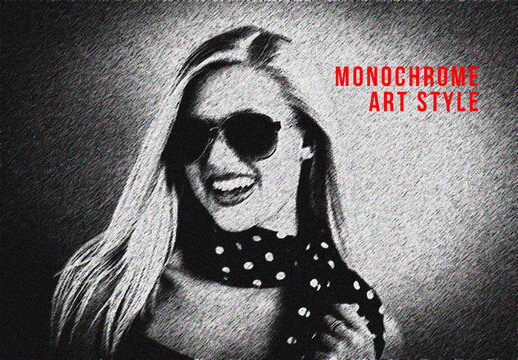 Monochrome Art Style Photo Effect Template