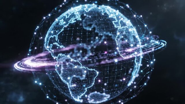 Digital globe with network connections