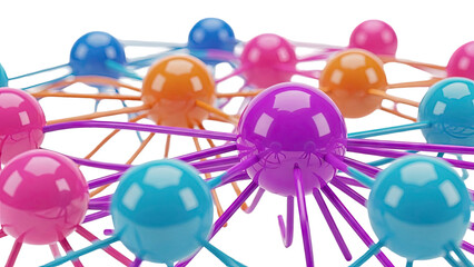 Abstract Network of Colorful Spheres and Connections