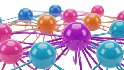 Abstract Network of Colorful Spheres and Connections