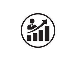 Business Growth silhouette icon vector design illustration
