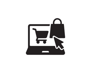 Online Shopping icon silhouette icon vector design illustration.