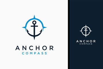 Compass anchor logo symbol icon design