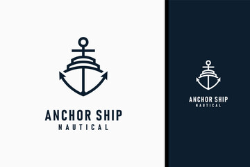 Ship anchor logo symbol icon design