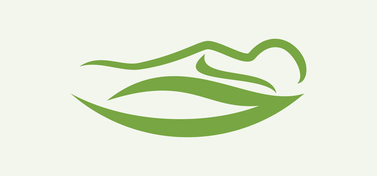 Vector Spa Green Monadnocks, abstract tranquility in New Hampshire, a soothing visual escape like a spa. Perfect for relaxation-themed design and advertising.