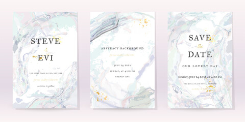 Watercolor Minimal Card. Classic Vector Design Cards. Wedding Abstract Background Invitation. Art Template. Set of Creative Illustrations for Brochure, Cover Design. Minimalistic Watercolor Artwork.