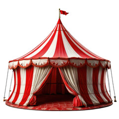 Classic red and white striped circus big top tent