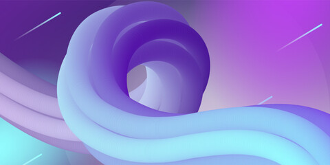 Minimal Modern Dynamic Shapes with Color Glow Effect. Digital Bright Geometric Element Design. Simple Vibrant Movement Composition. Vector illustration.