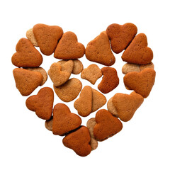 Heart formed of multiple heart-shaped baked goods