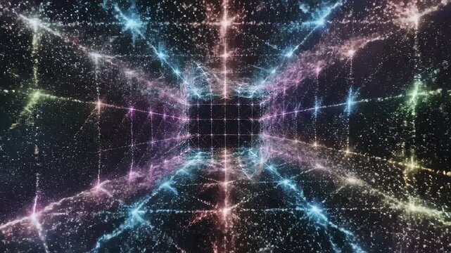 Colorful geometric pattern in space