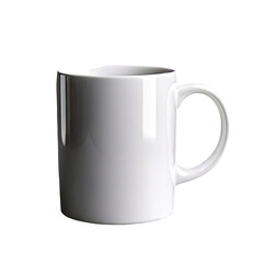 Simple white coffee cup against a black background