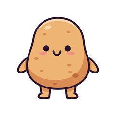 Adorable Cartoon Potato Character Illustration