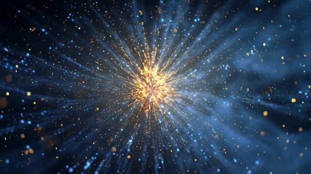 Abstract Firework Sparks Turning into Starry Space Dust