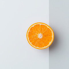 Vibrant slice of orange showcasing its juicy segments, placed on clean white background, evokes freshness and vitality