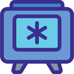 Fototapeta premium Blue cooler with snowflake icon