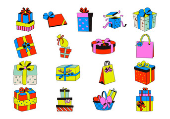 Fototapeta premium Lined Vibrant Gift Boxes Element