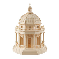 Obraz premium Intricate Architectural Model of a Classical Dome Building with Balcony and Columns