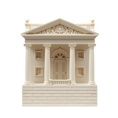Obraz premium Miniature Neoclassical Building Facade Model