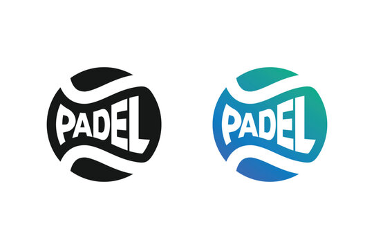Padel logo, padel ball logo design vector