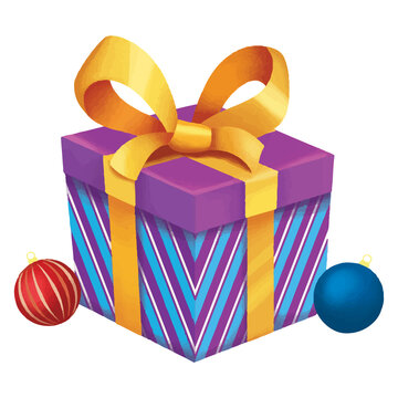 PNG Christmas gift box with a ribbon bow for holiday celebration and special occasions