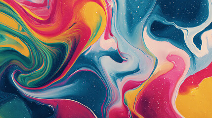 Vibrant abstract background showcasing swirling colors and fluid patterns, ideal for creative designs.