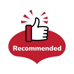 Thumbs up recommended badge hand icon