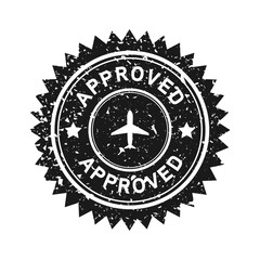 Post stamp, label or badge. Grunge imprint and postmark with text. Brown vintage circle postcard watermark. Used envelope design element. Vector illustration