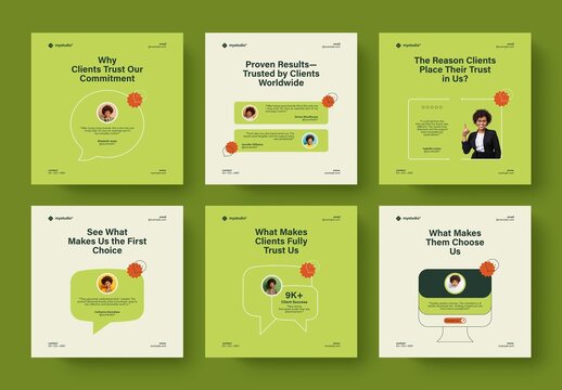 Customer Testimonial Social Media Post Layout Design Template