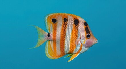 Colorful clownfish swimming in coral reef vector illustration flat design