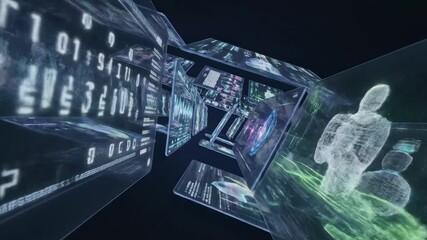 Futuristic digital data space - Powered by Adobe