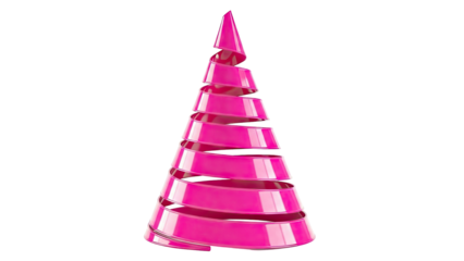 Pink Spiral Cone with Open Bands