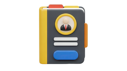 3D Icon of a Contact Book or Address Book