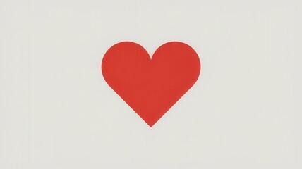 Simplistic red heart symbol on white background