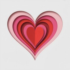 Vibrant layered heart symbolizing love and passion