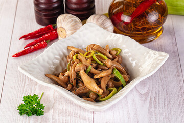 Asian cuisine roasted enoki mushrooms