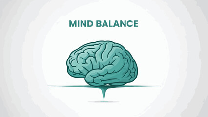 Mind Balance An Illustration Depicting the Human Brain Symbolizing Mental Clarity, Cognitive Health, and Psychological Well-being