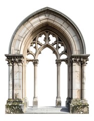 Obraz premium Architectural gothic archway isolated on white