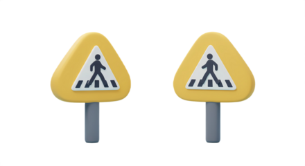 Crosswalk signs on black background