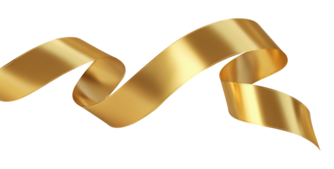 Gold Ribbon Wave Flowing