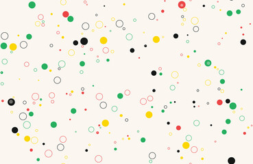 Dynamic Multi-Colored Circles and Dots Seamless Pattern on Cream for Energetic Branding Concepts