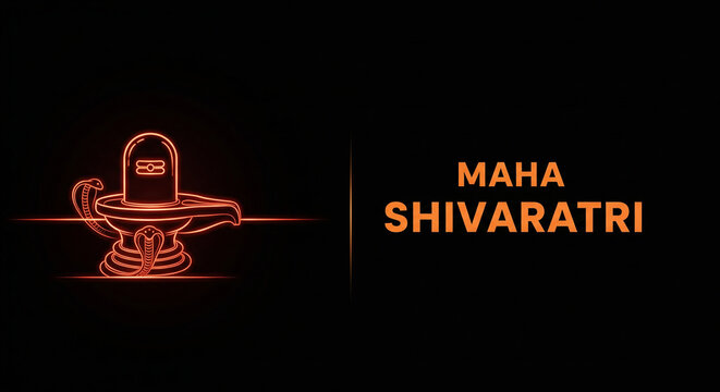Maha Shivaratri - Neon Shivling Design