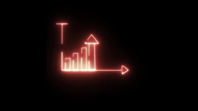4k, Graph Growth Chart Infographics Profit Up.business graph chart with upward trend.