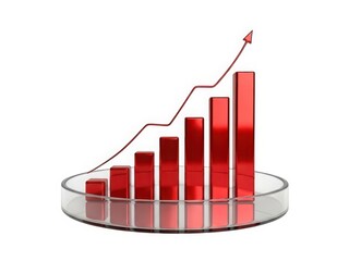 Rising graph bar chart