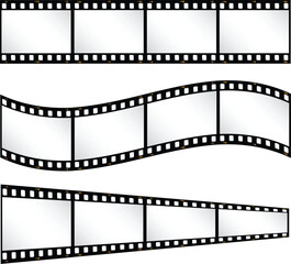 Black and white blank film strip frames for photography vector