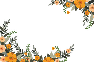 Flower frame for wedding, birthday, card, background, invitation, wallpaper, sticker, decoration etc.
