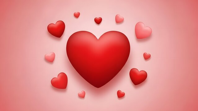 Valentine's day hearts on pink background for love and romance